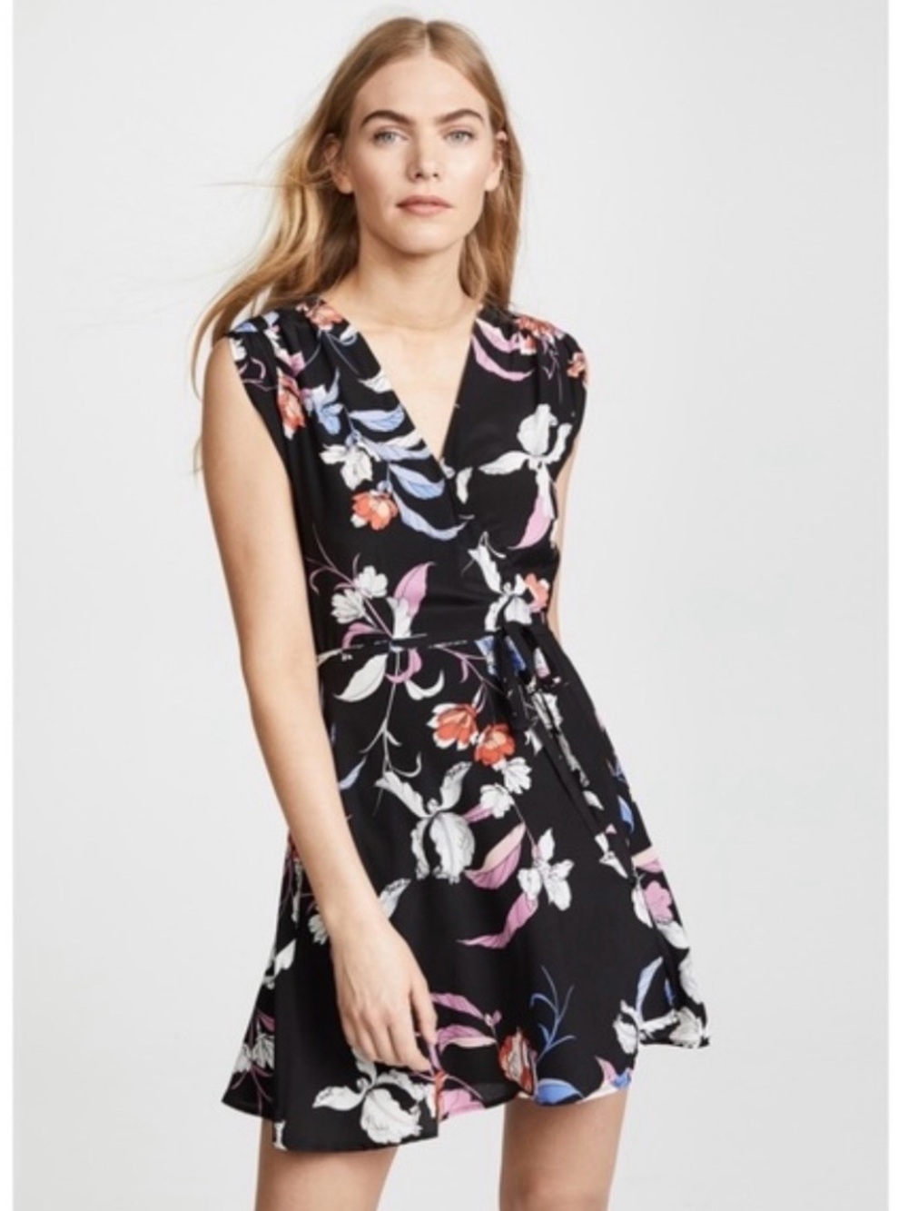 Yumi Kim 100% Silk Floral Wrap Mini Dress Sz M